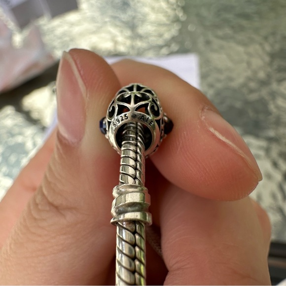 [SOLD] Pandora Charm Bracelet with Safety Chain - Picture 3 of 5